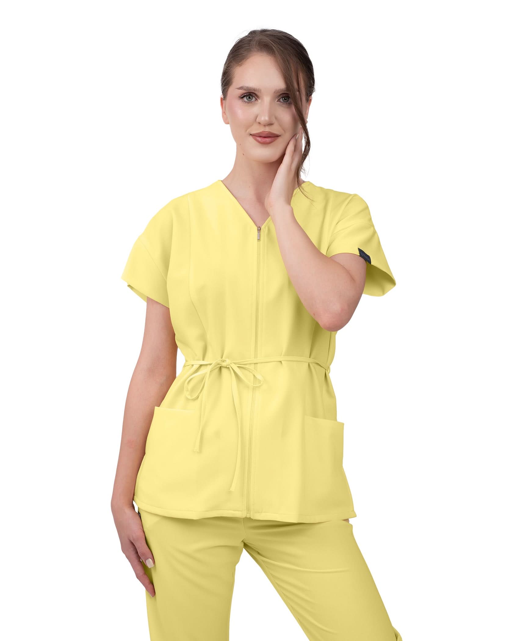 Bluza medicala dama ROSA lemon - 1zero1.ro