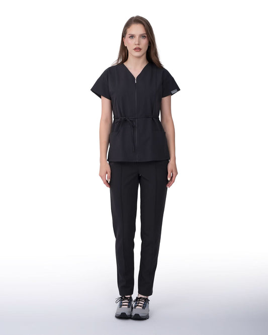 Bluza medicala dama ROSA negru - 1zero1.ro