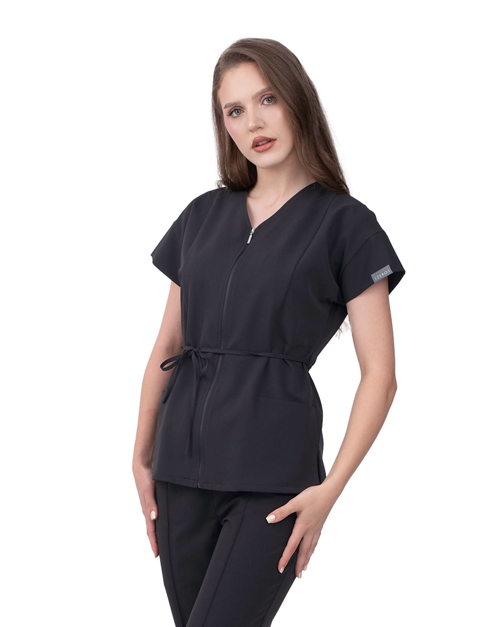 Bluza medicala dama ROSA negru - 1zero1.ro