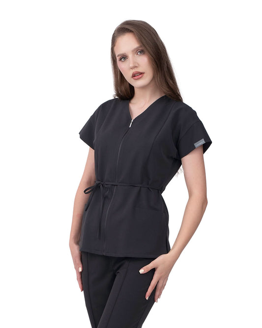 Bluza medicala dama ROSA negru - 1zero1.ro