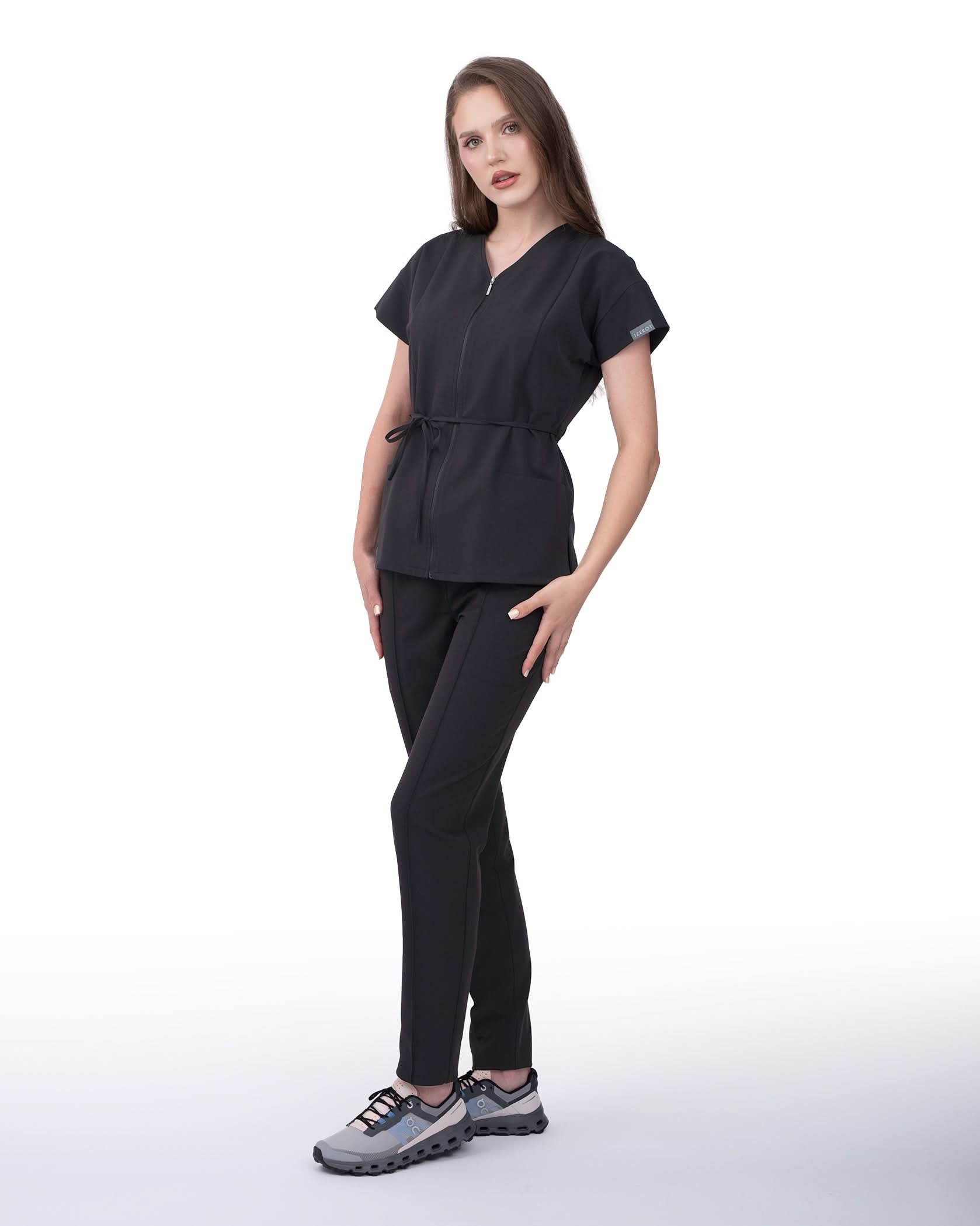 Bluza medicala dama ROSA negru - 1zero1.ro