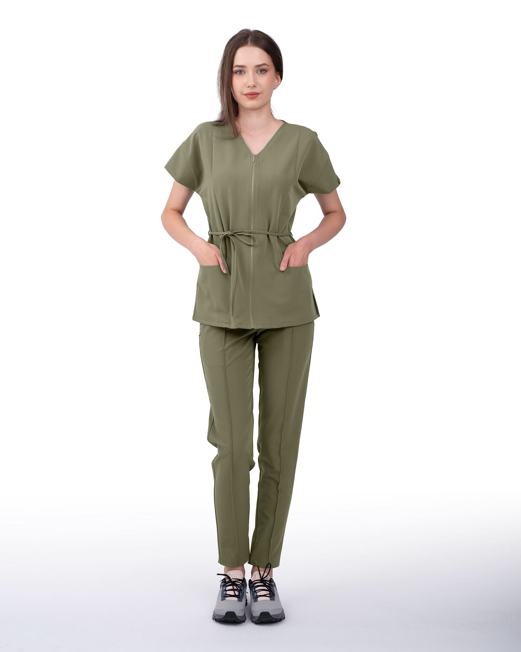 Bluza medicala dama ROSA olive - 1zero1.ro