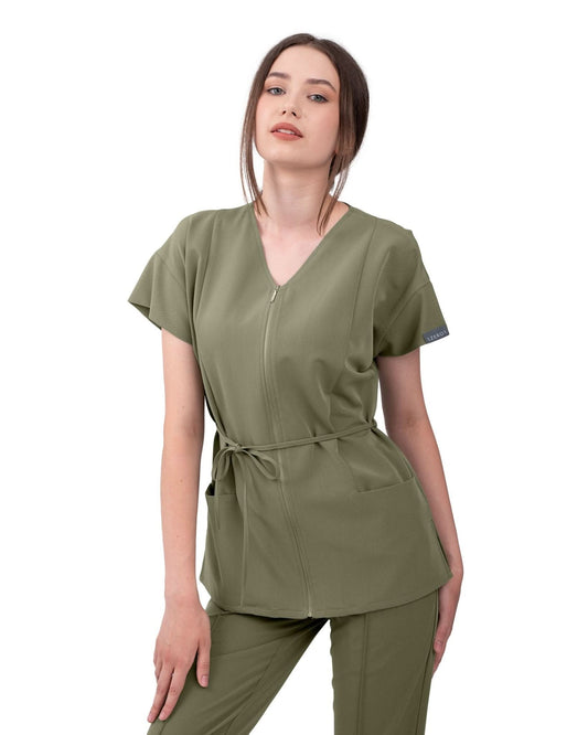 Bluza medicala dama ROSA olive - 1zero1.ro