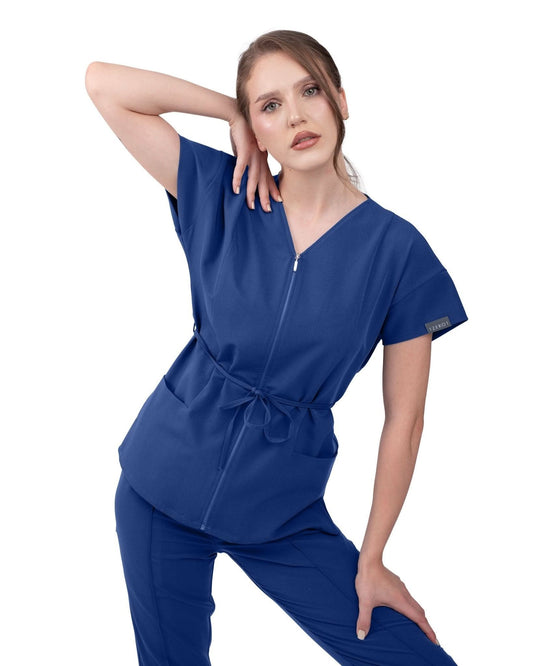 Bluza medicala dama ROSA royal blue - 1zero1.ro