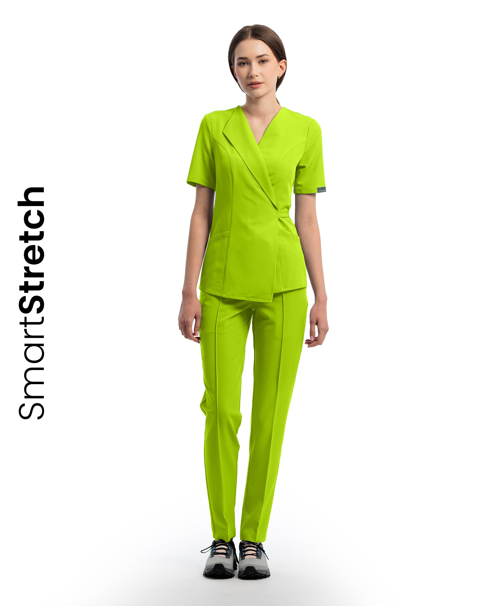SIENA Kiwi Scrub Top - Front view