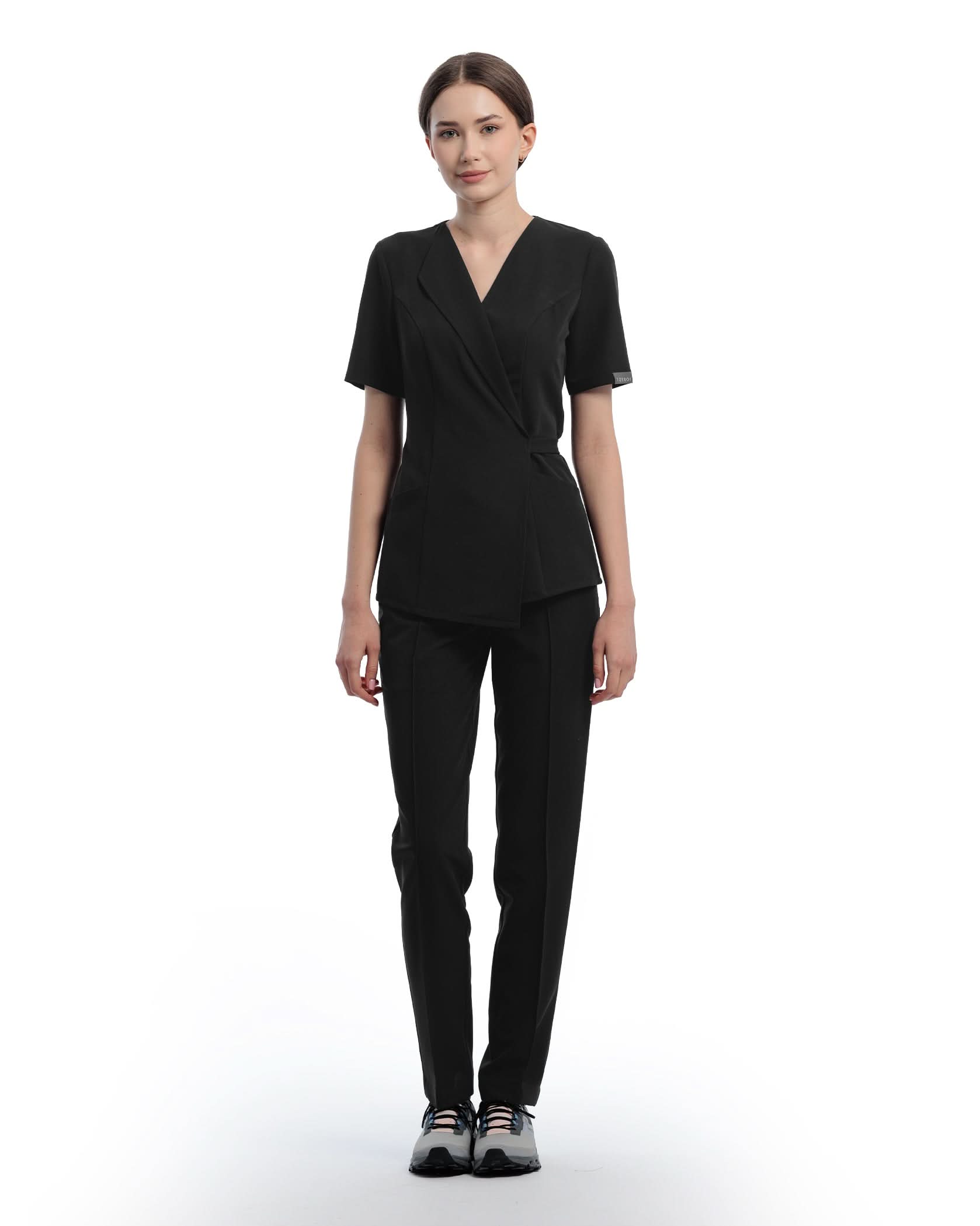 SIENA bluza medicala neagra - Vedere frontala