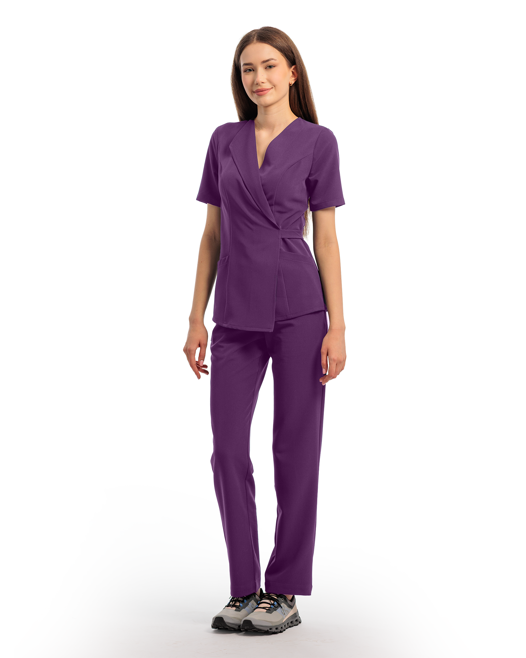 SIENA bluza medicala plum - Vedere frontala