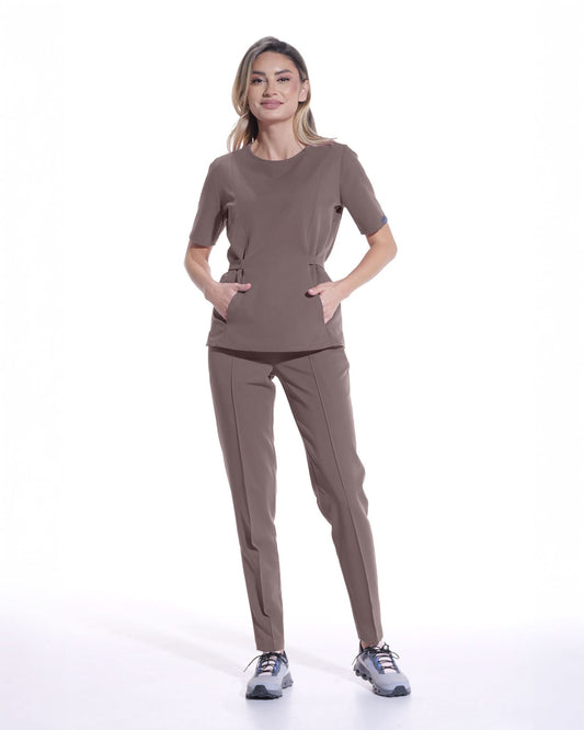 Bluza medicala THALYA mocha - 1zero1.ro
