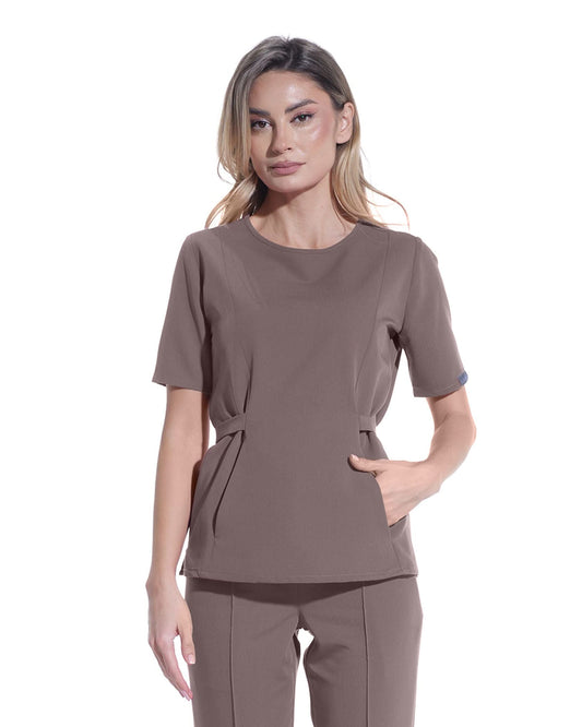 Bluza medicala THALYA mocha - 1zero1.ro