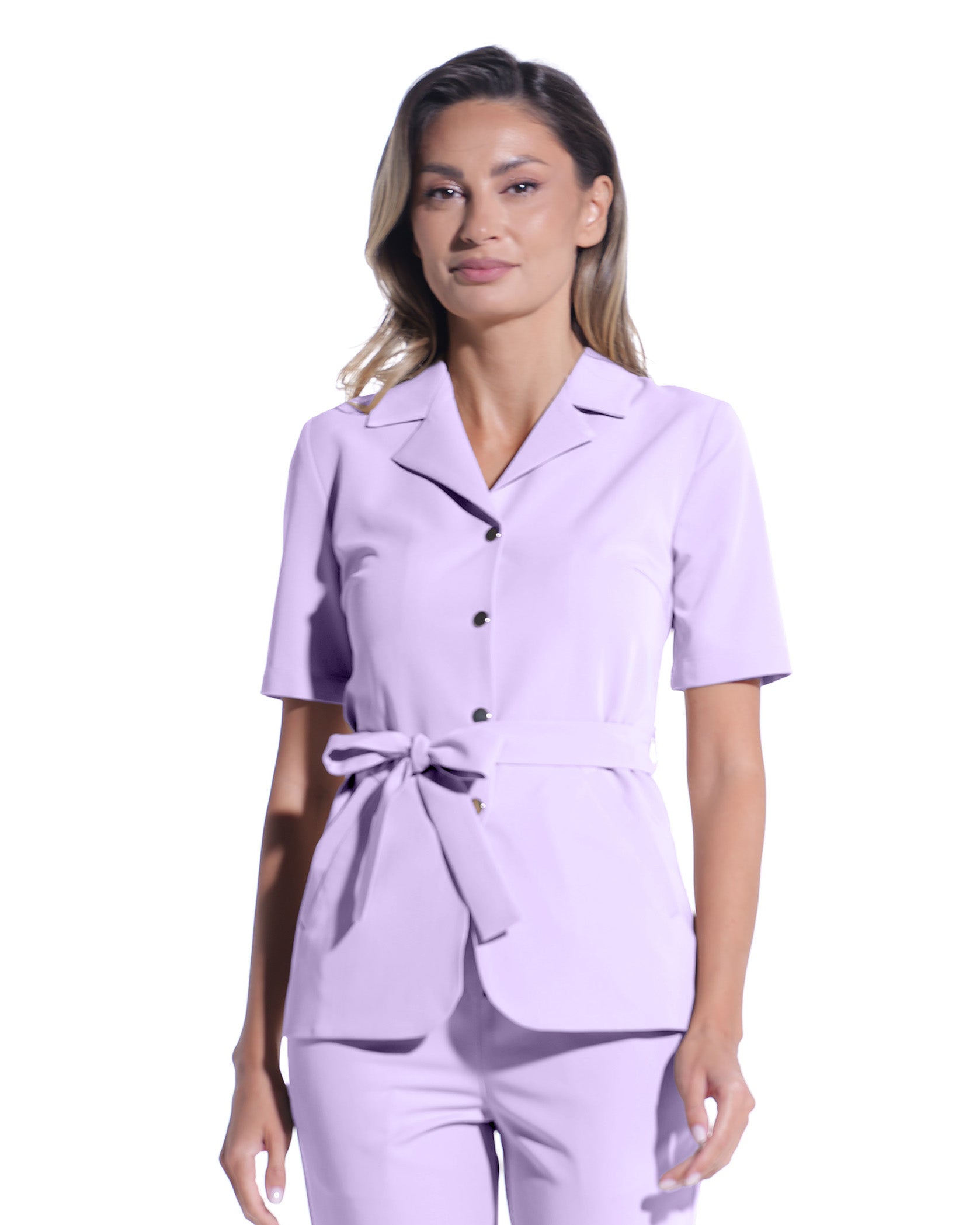 VENUS Lilac Scrub Top - Close up details