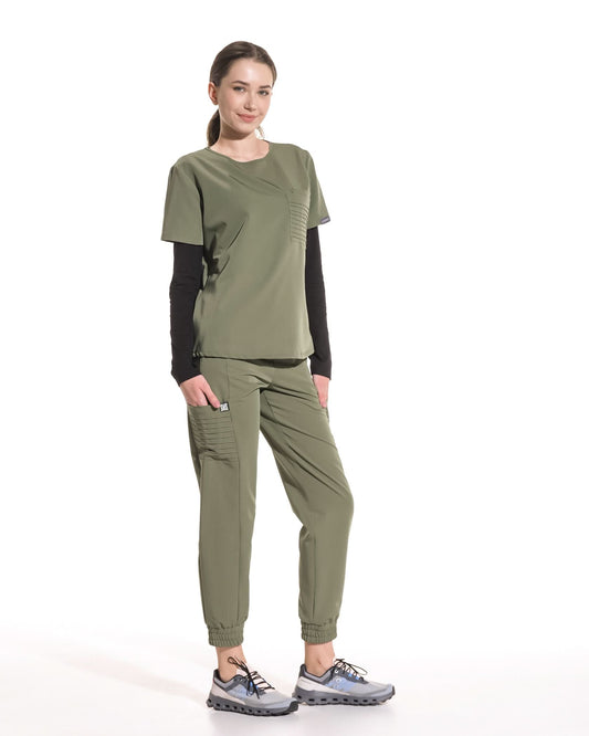 Pantaloni medicali dama UTILITY olive - 1zero1.ro