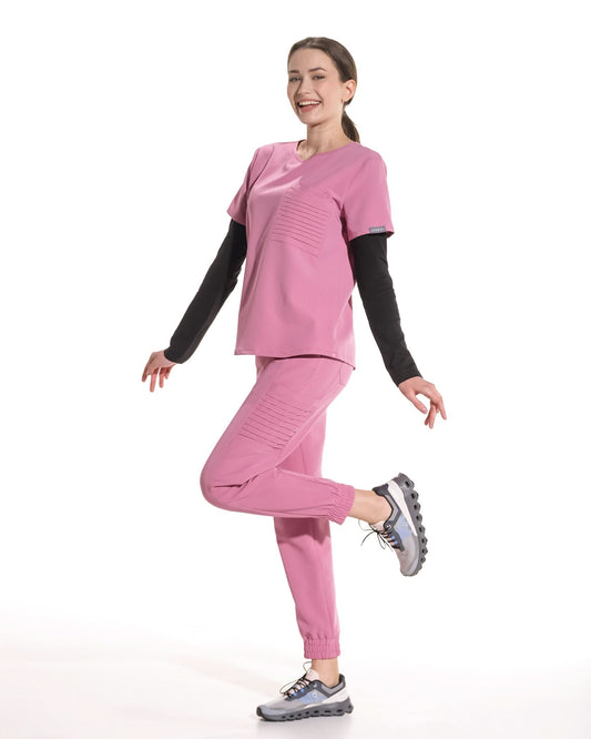 Pantaloni medicali dama UTILITY rose dust - 1zero1.ro