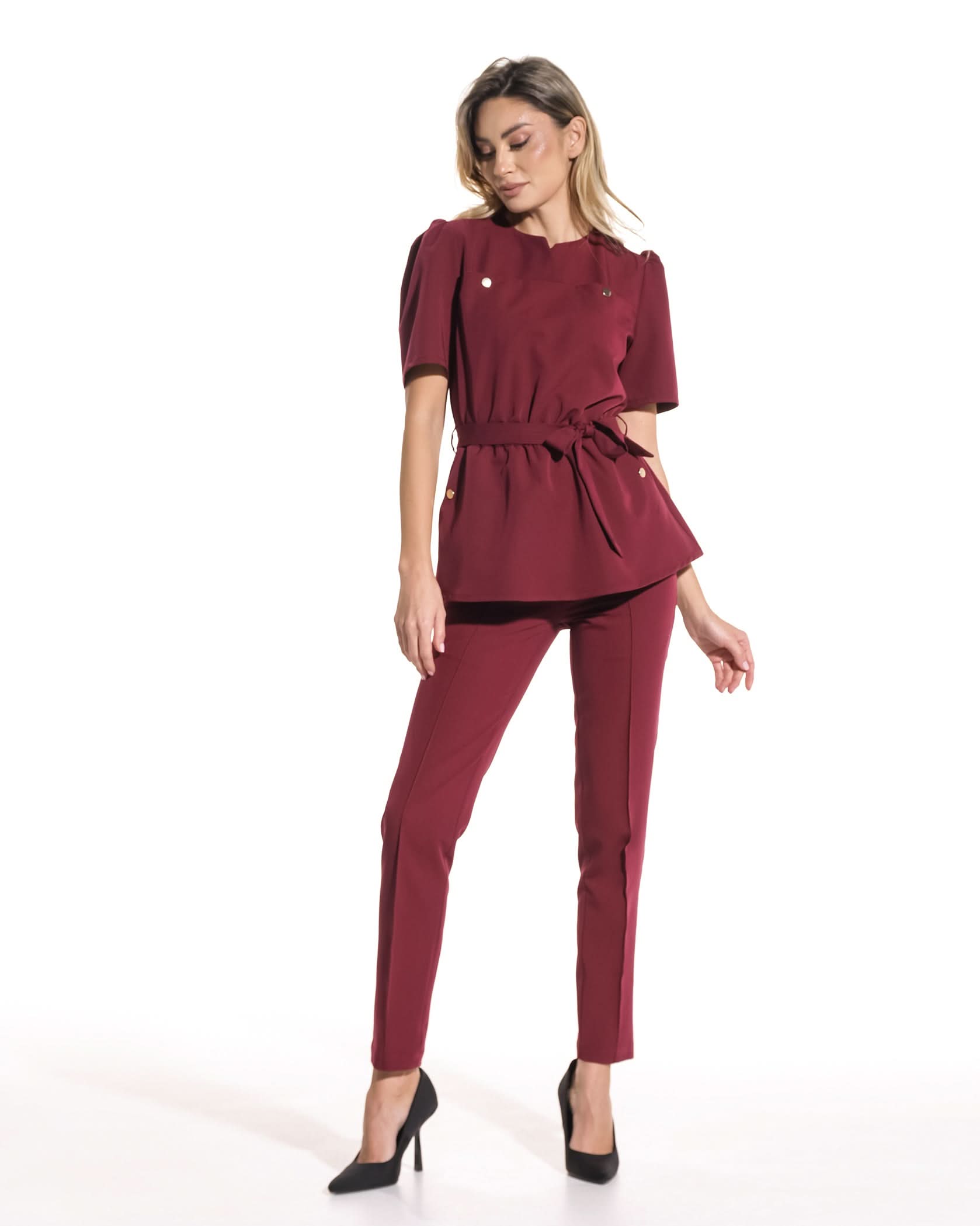 Bluza medicala MIRA bordo - 1zero1.ro