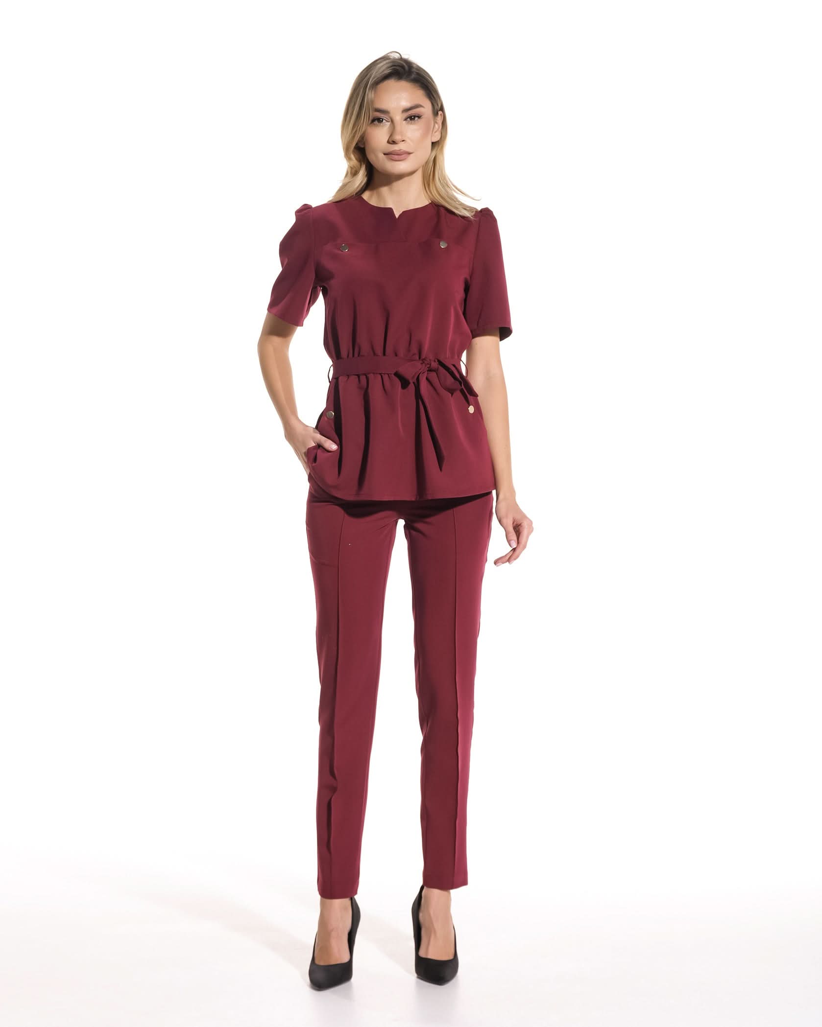Bluza medicala MIRA bordo - 1zero1.ro