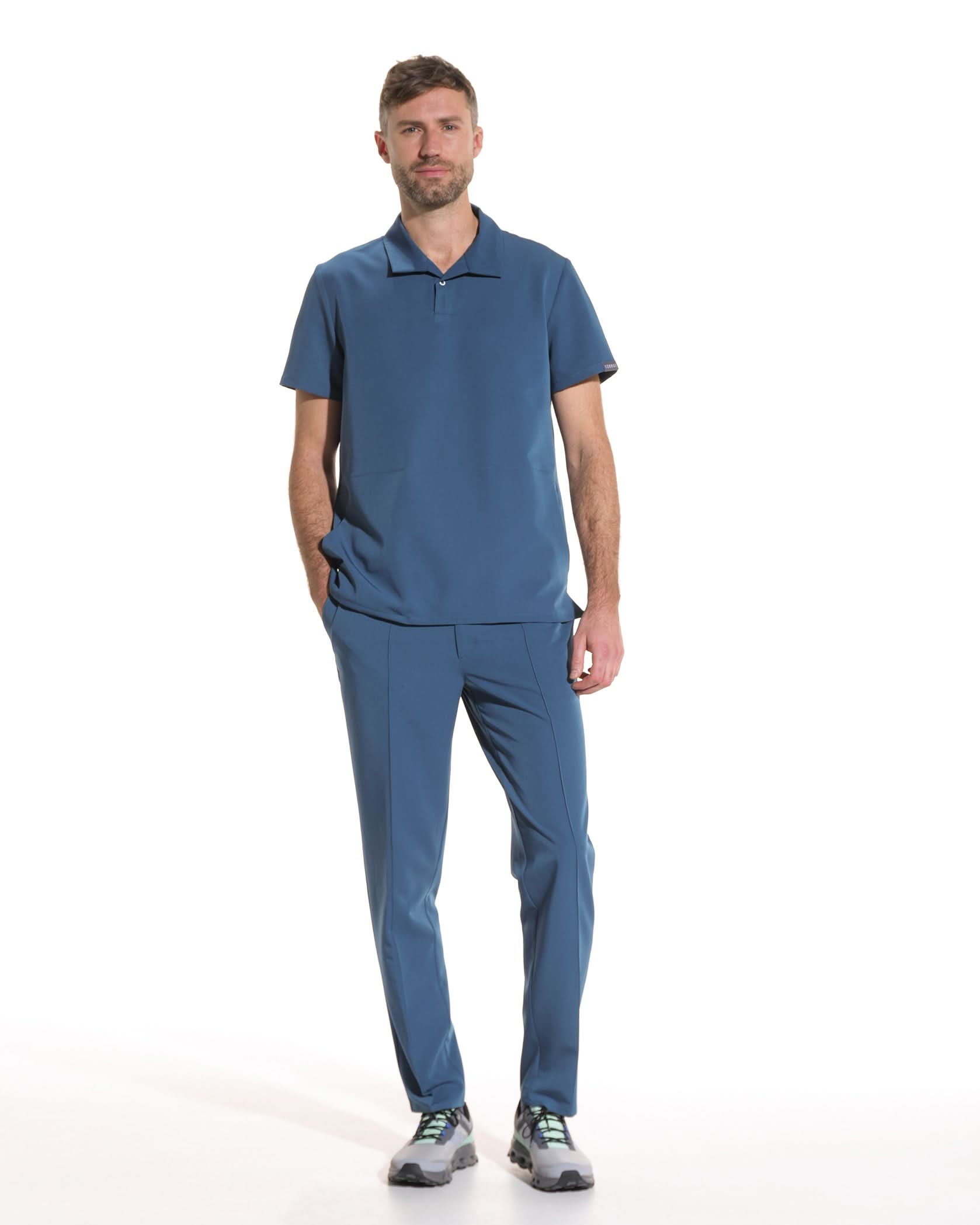COS bluza medicala barbati marine - Vedere frontala