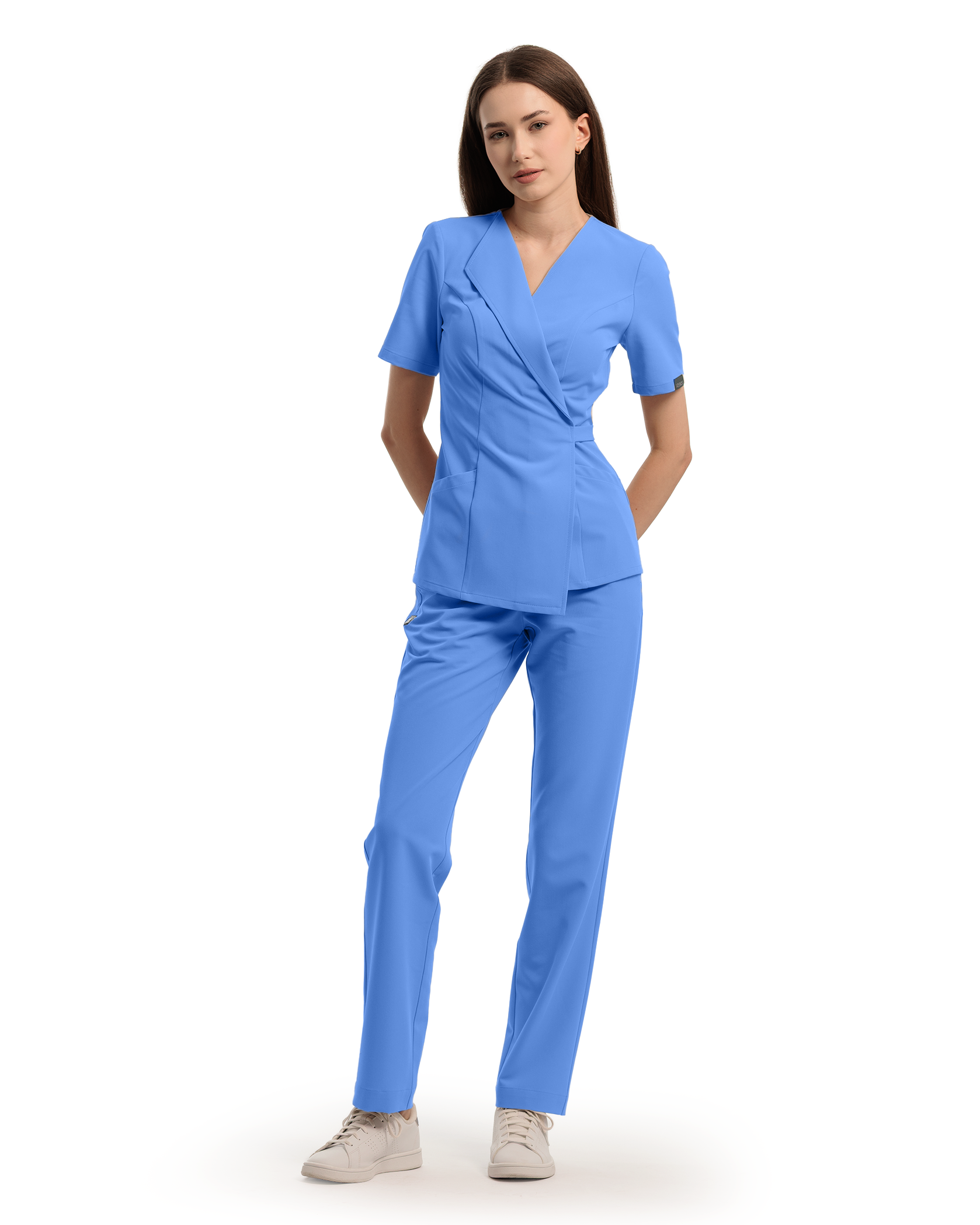SIENA bluza medicala ciel - Detalii close up