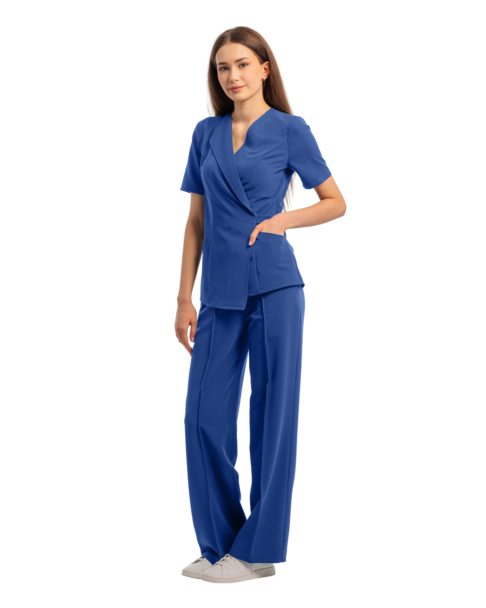 Costum medical STUDIO Royal Blue - Detalii close up