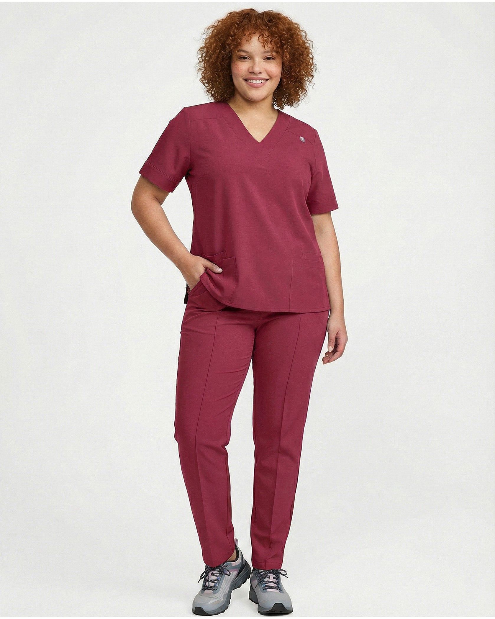 VERSO Burgundy Scrub Top - Image 5