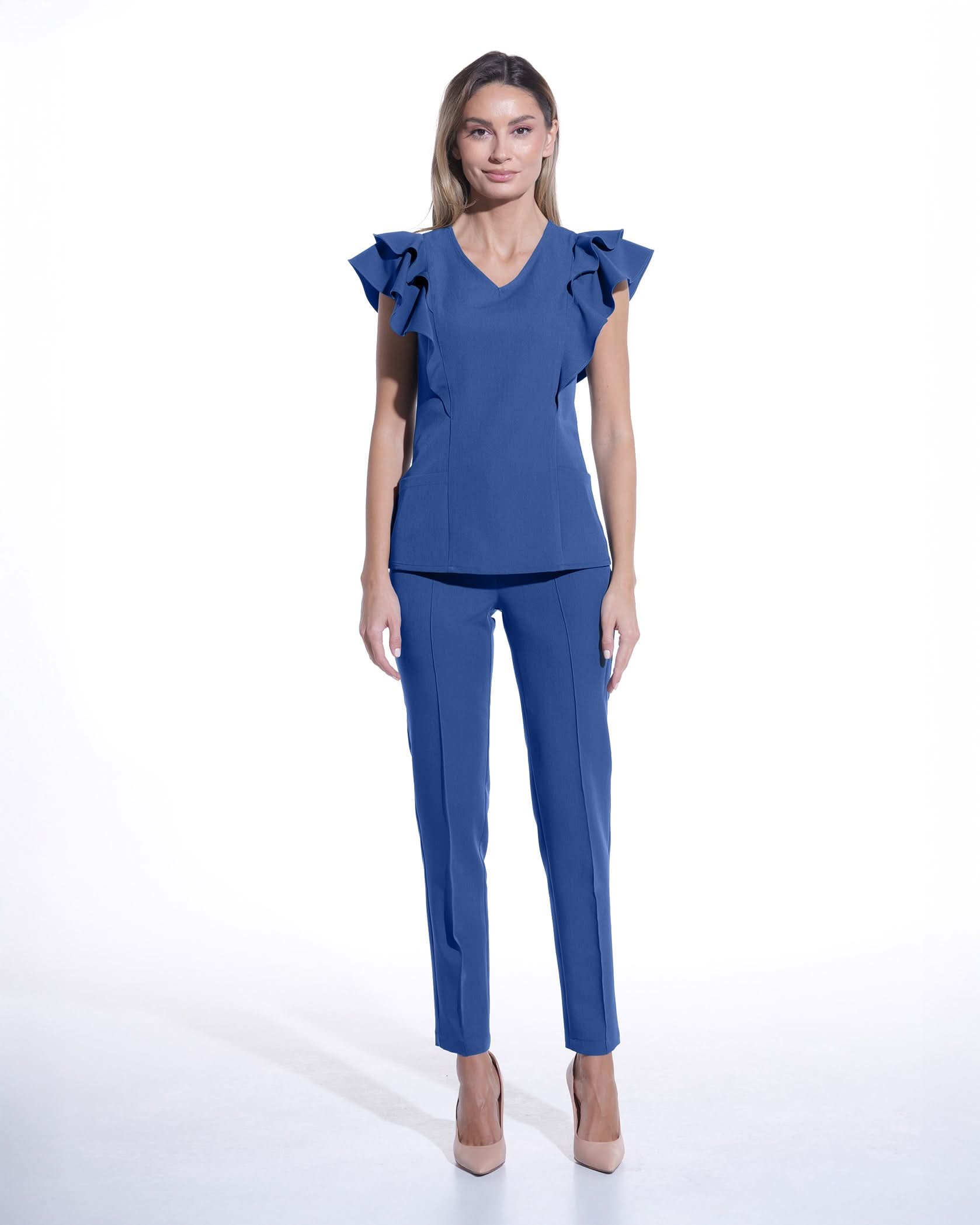 Bluza medicala AVRA royal blue - 1zero1.ro