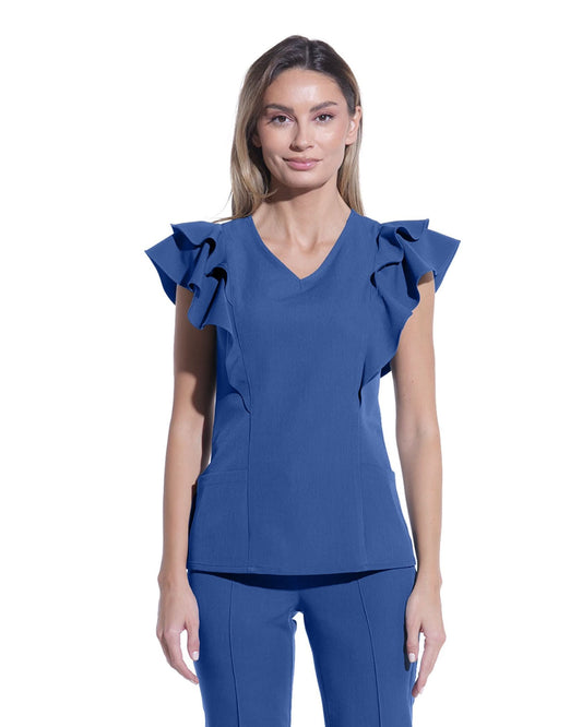 Bluza medicala AVRA royal blue - 1zero1.ro