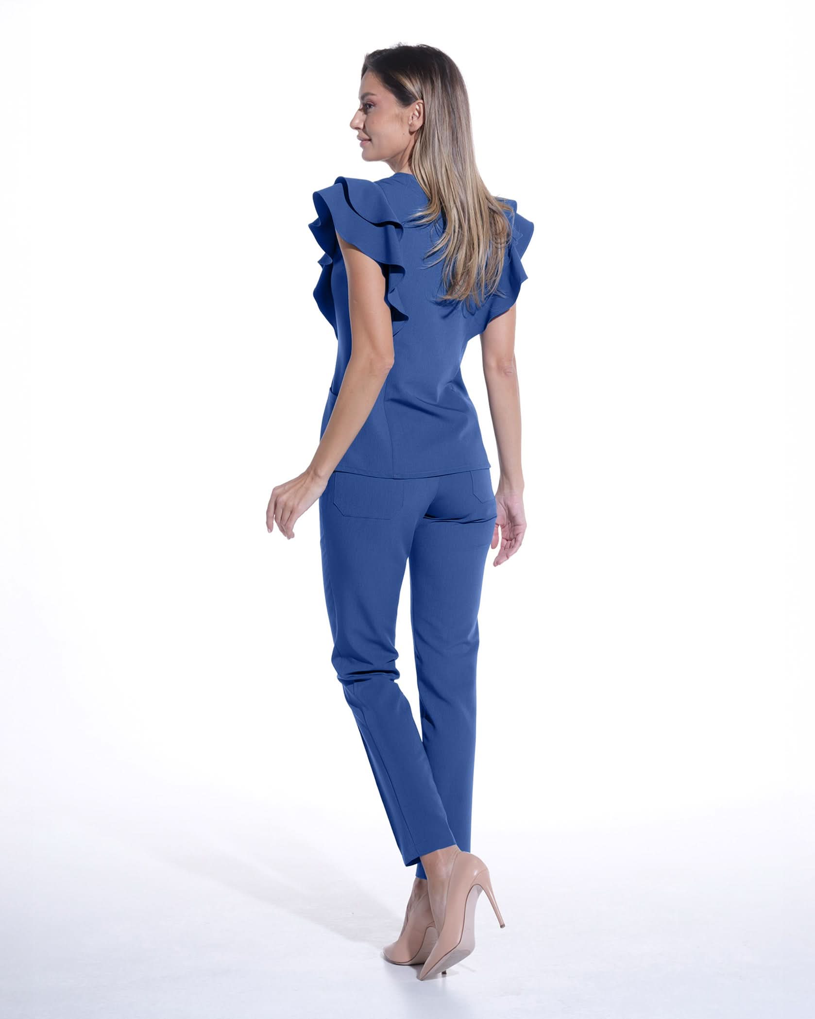 Bluza medicala AVRA royal blue - 1zero1.ro