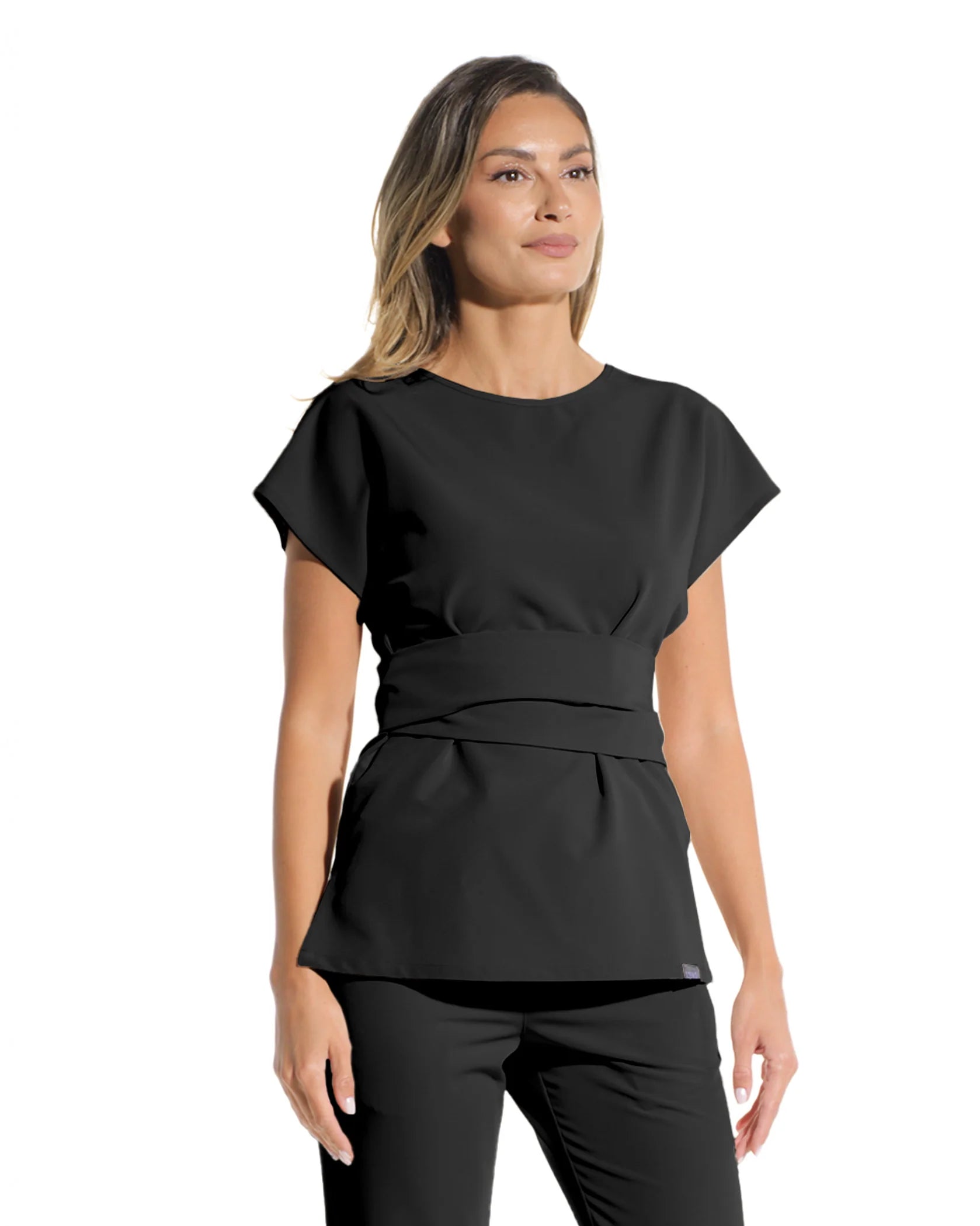 Costum medical STYLE Negru - Detalii close up