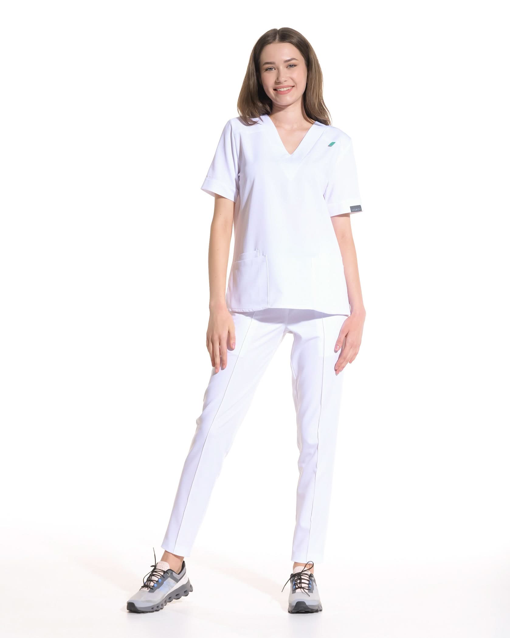 Costum medical CLASIC Alb - Imagine 6