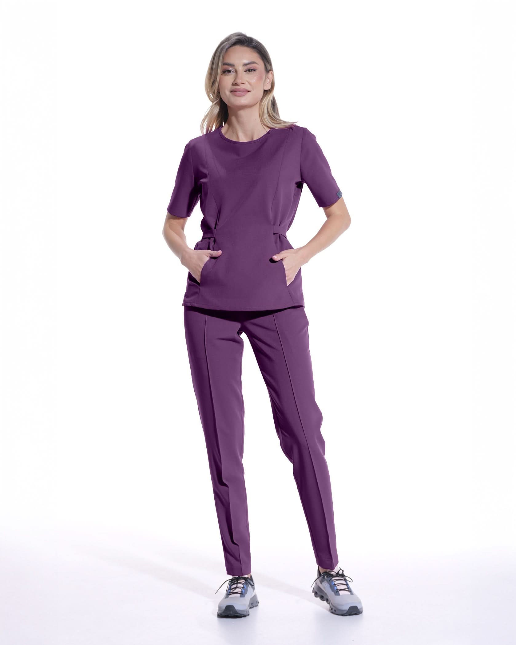 Costum medical CONTOUR Plum - Vedere frontala
