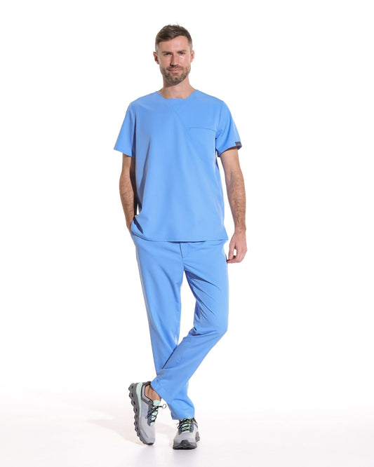Bluza medicala barbati RIZZ ciel