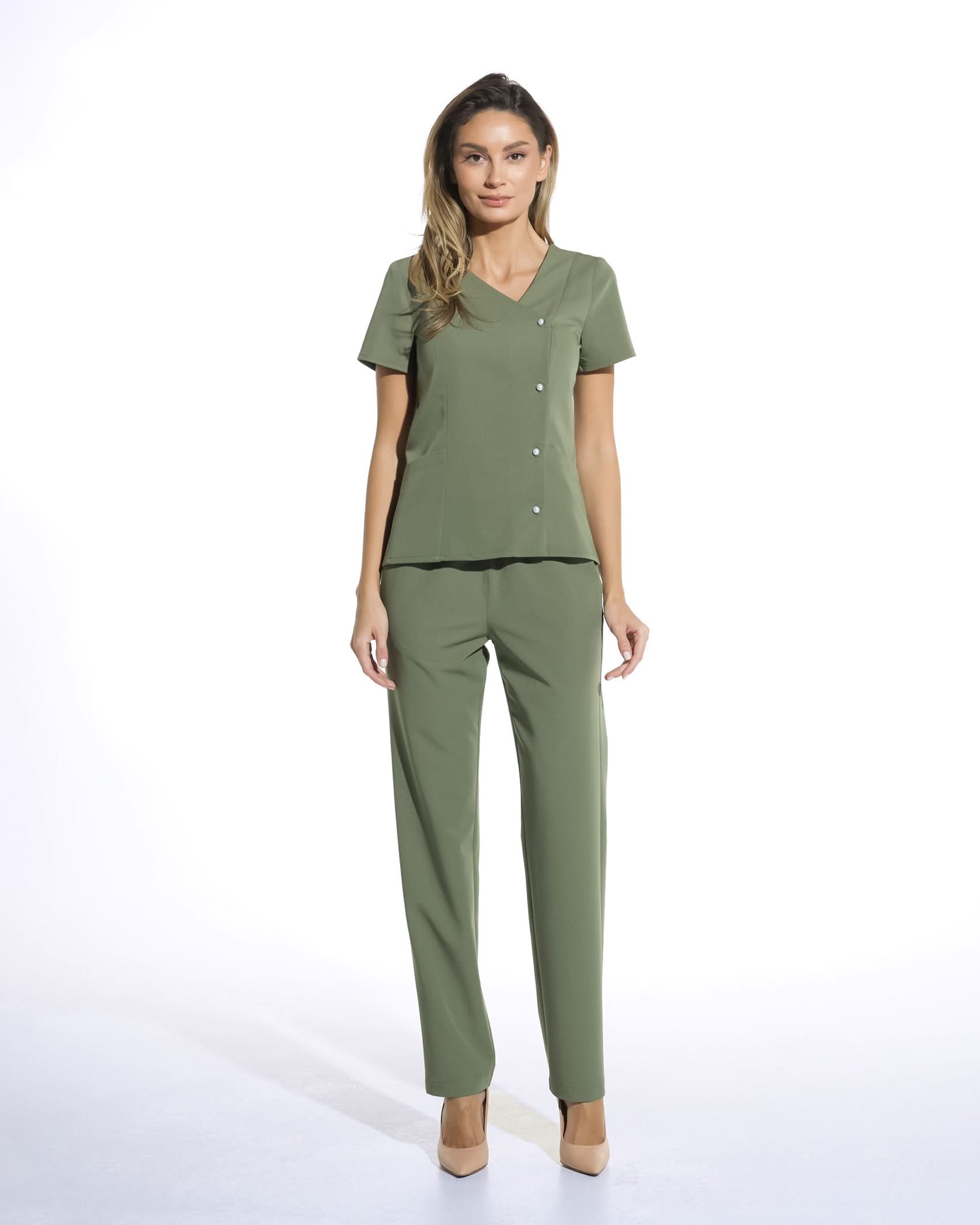 Bluza medicala PERLA olive - 1zero1.ro