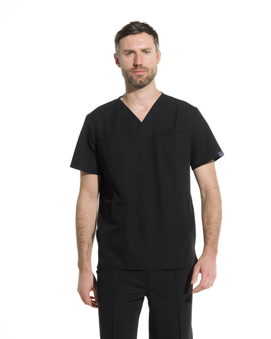 Bluza medicala barbati WAVE negru - 1zero1.ro