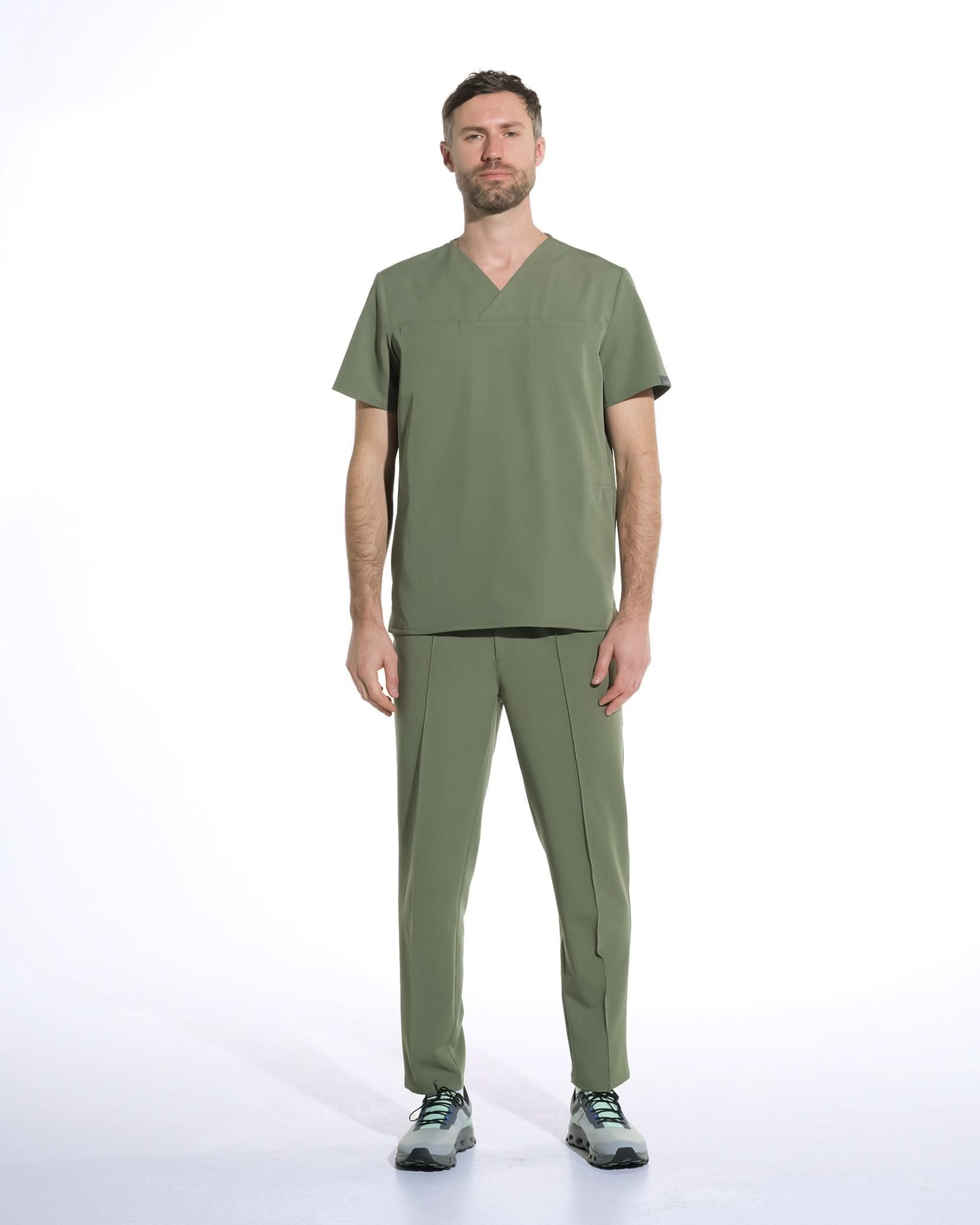 Bluza medicala barbati WAVE olive - 1zero1.ro