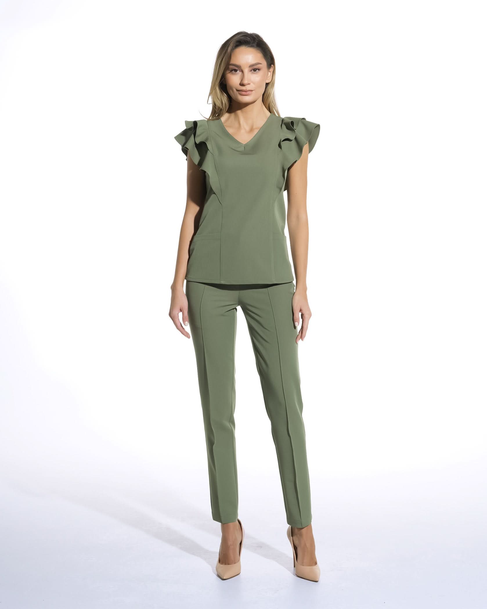 Bluza medicala AVRA olive - 1zero1.ro
