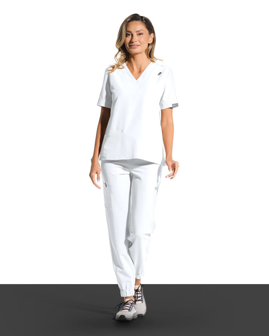Pantaloni medicali FLEX alb