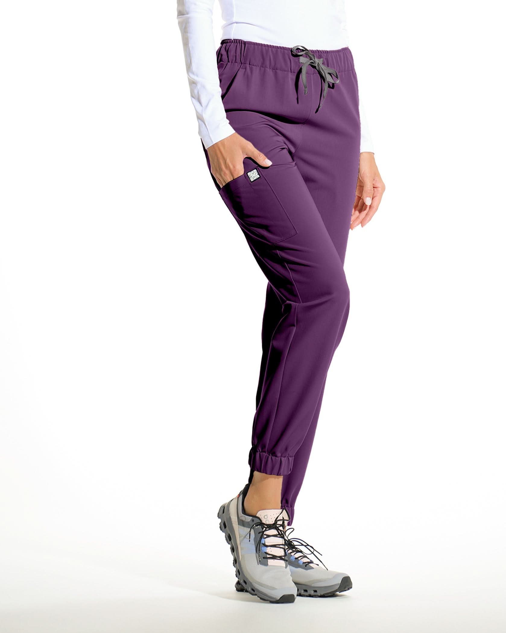 Pantaloni medicali FLEX plum - Imagine 4