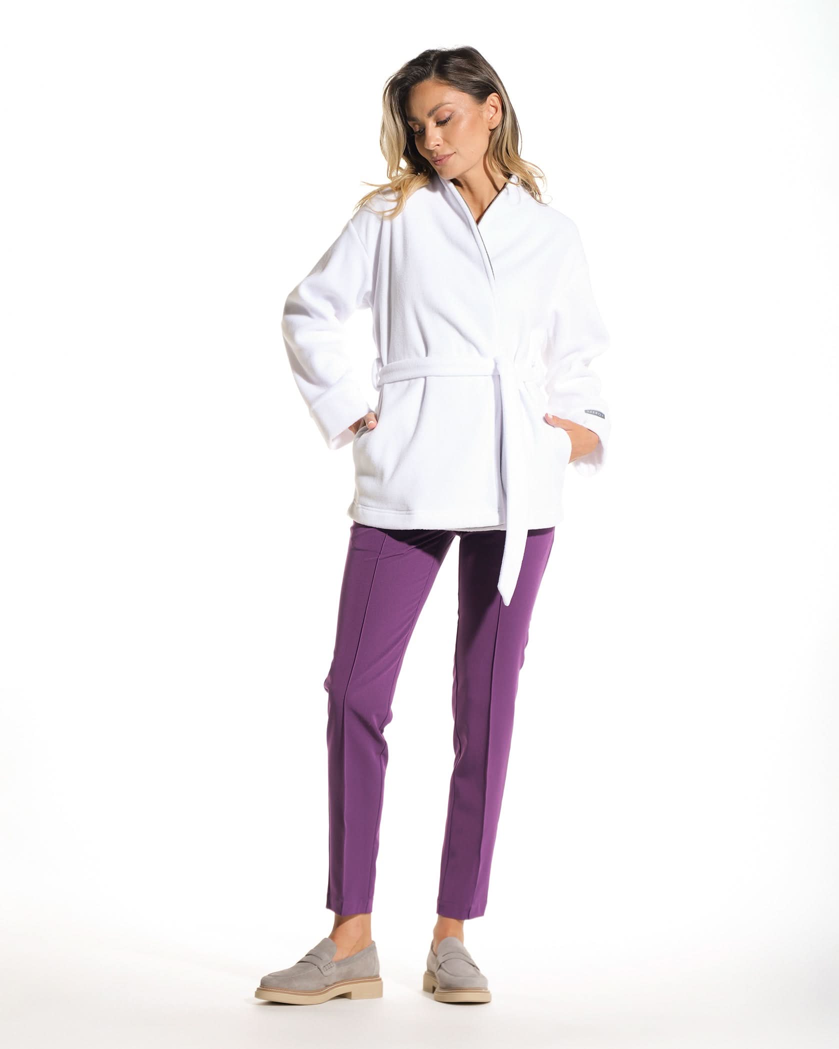 Halat medical dama LOTUS alb - Imagine 3