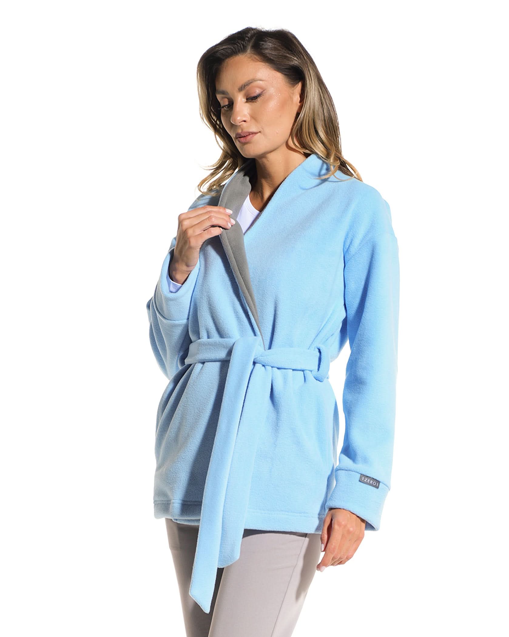 Halat medical dama LOTUS blue - Detalii close up