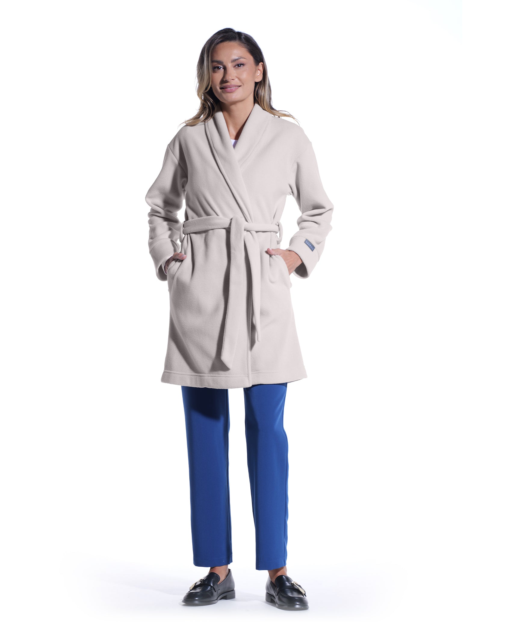 Halat medical dama SOFT grej - Vedere frontala