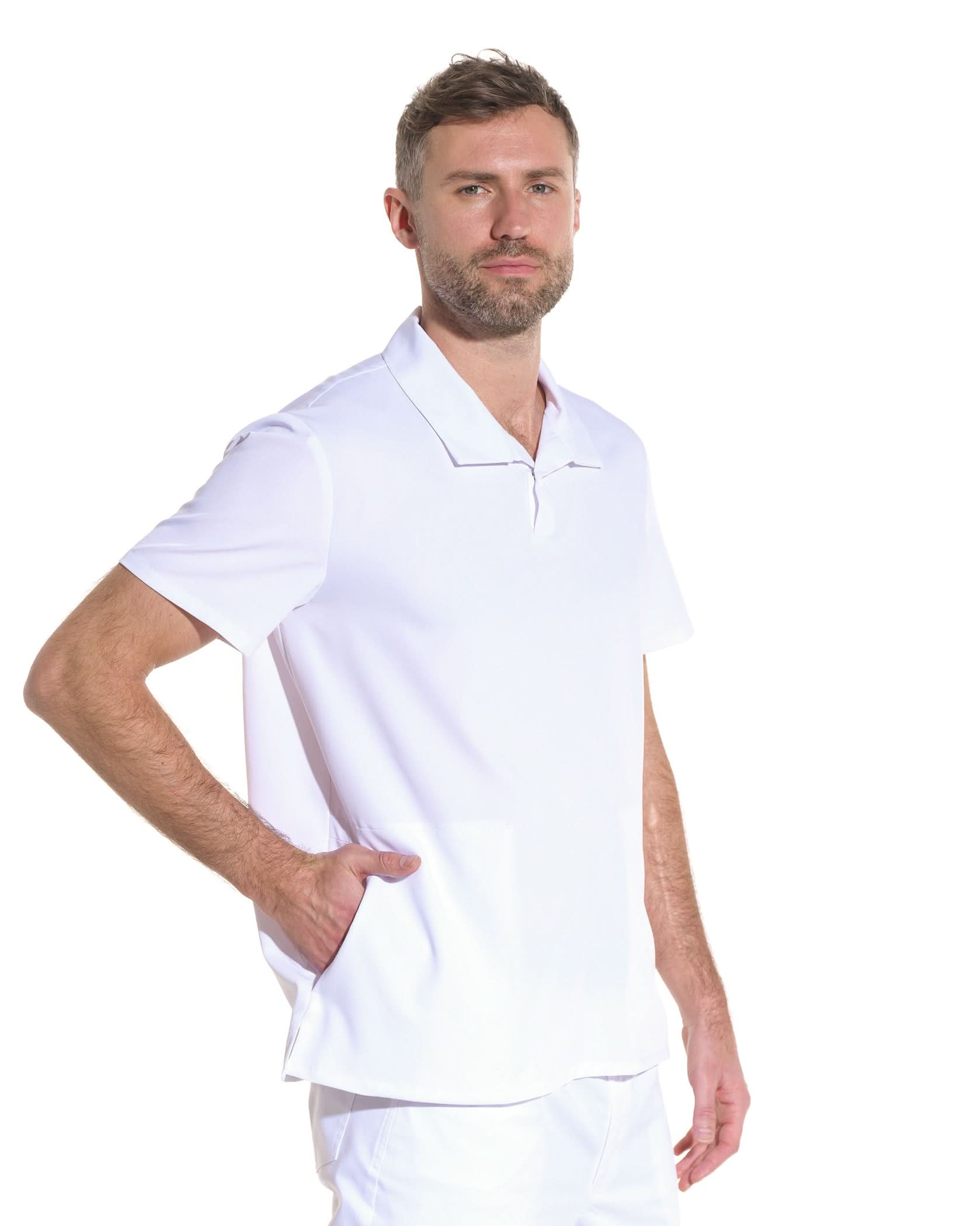 Bluza medicala barbati COS alb - 1zero1.ro