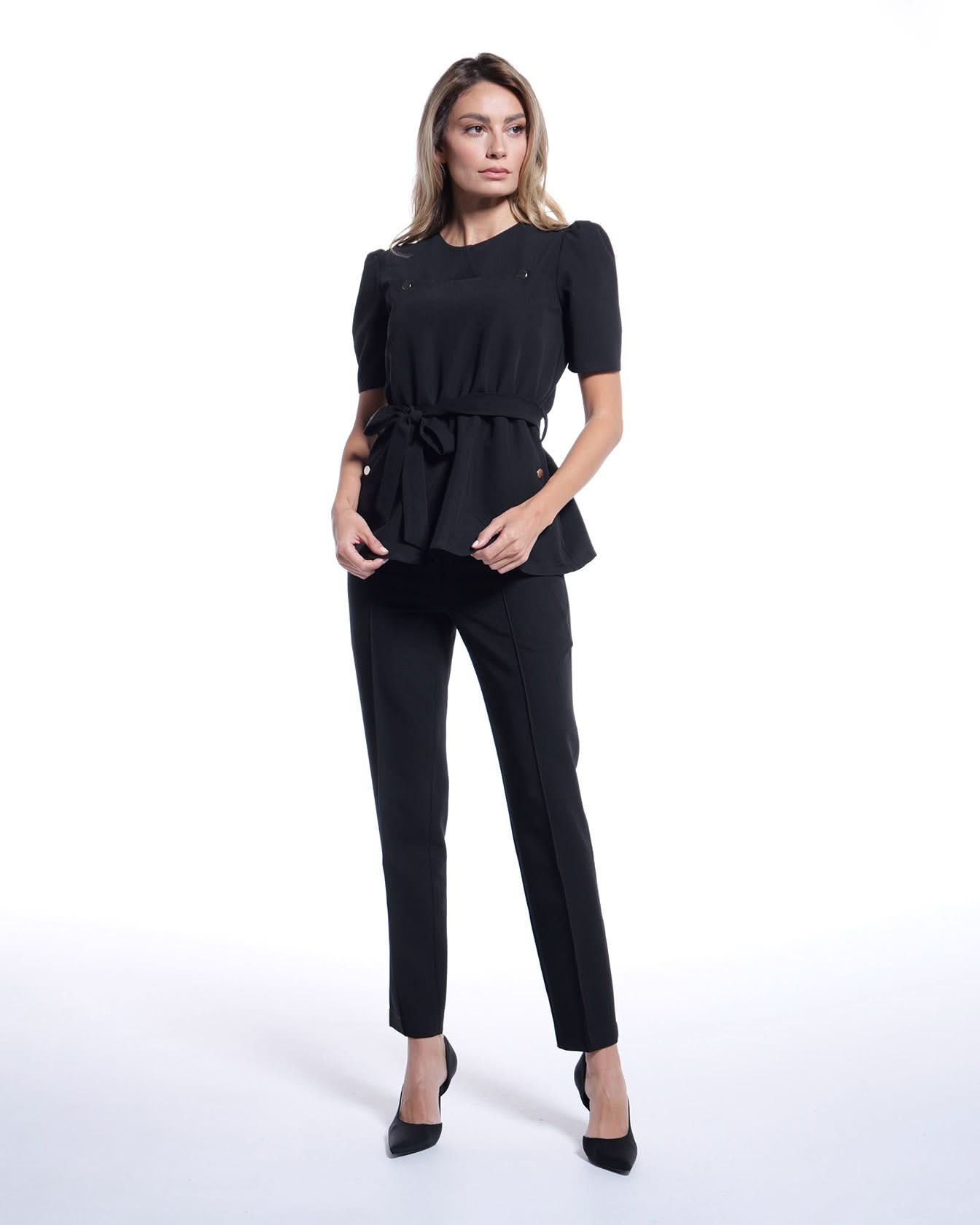 Bluza medicala MIRA negru - 1zero1.ro