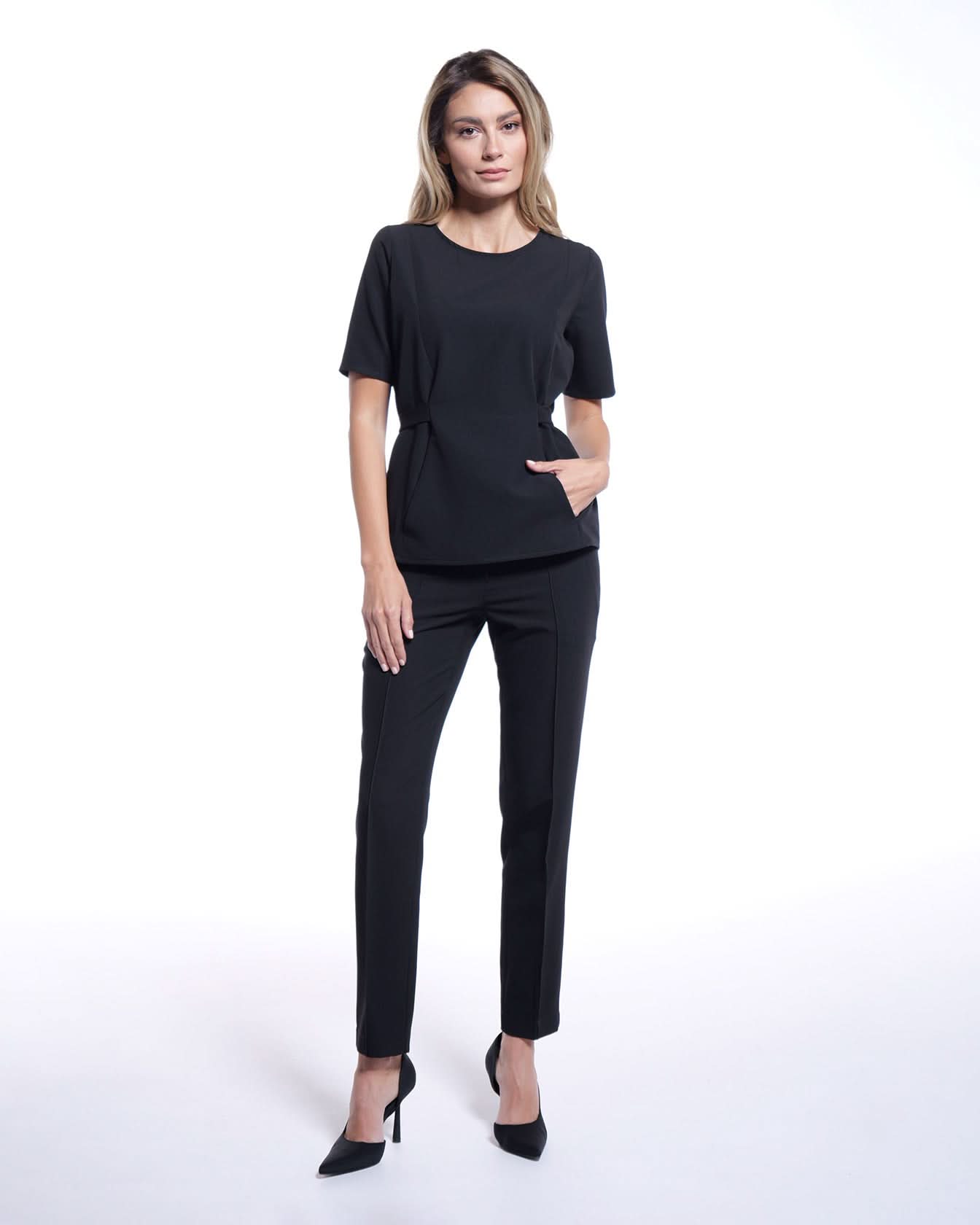 Bluza medicala THALYA negru - 1zero1.ro