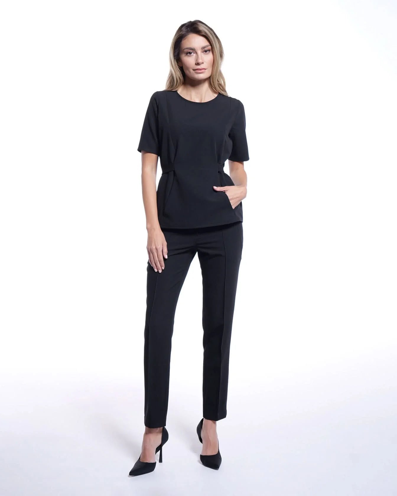 Costum medical CONTOUR Negru - Imagine 4