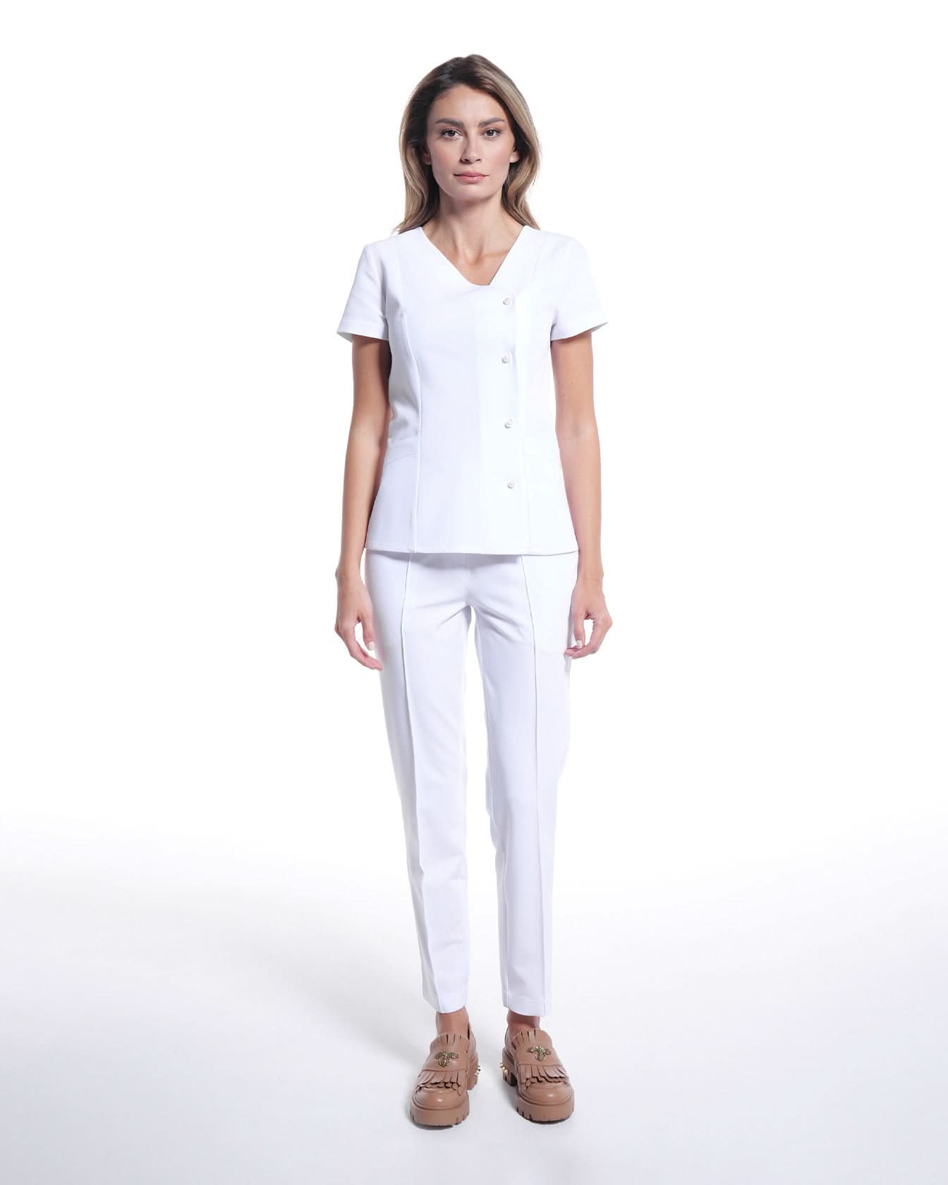 Bluza medicala PERLA alb - 1zero1.ro