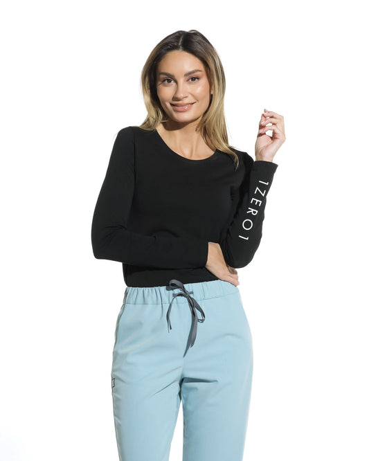 Bluza cu maneca lunga TRUE negru - 1zero1.ro