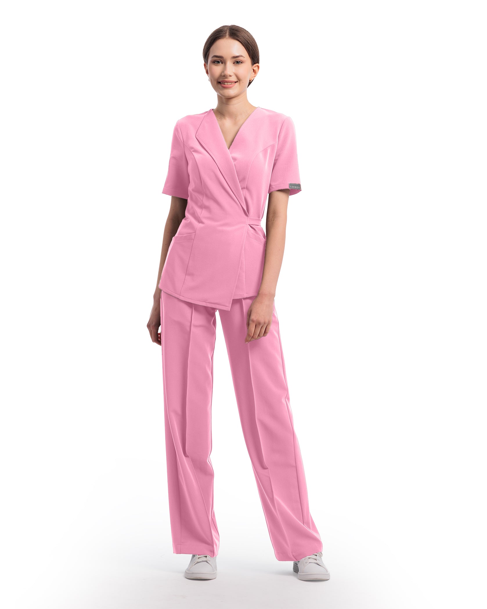 PALAZZO pantaloni medicali rose dust - Imagine 3