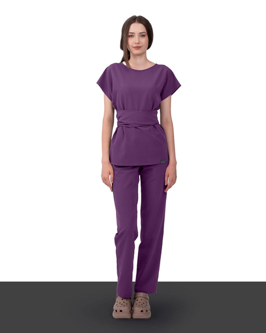 Pantaloni medicali drepti LINEA plum