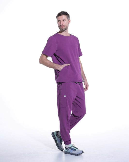 Bluza medicala barbati EVER plum - 1zero1.ro