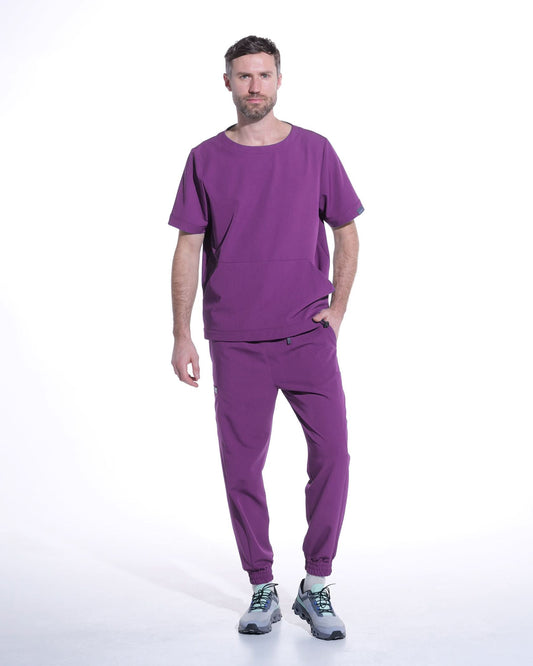 Pantaloni medicali barbati UTILITY plum - 1zero1.ro