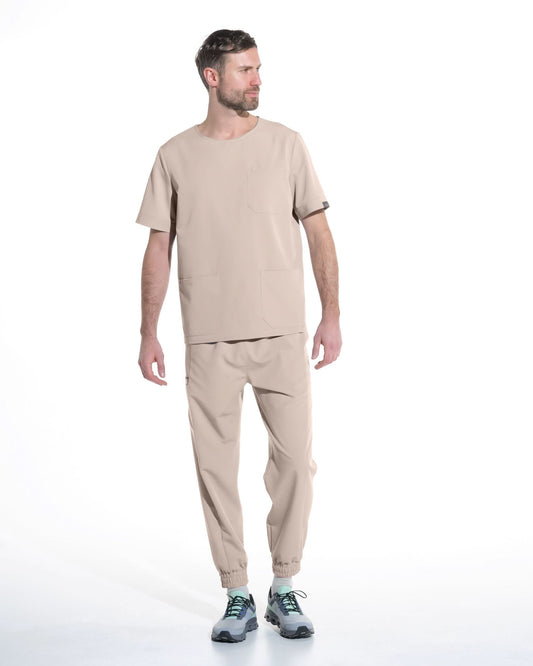Pantaloni medicali barbati UTILITY latte - 1zero1.ro