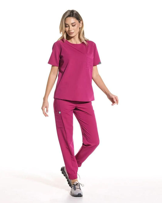 Pantaloni medicali dama UTILITY magenta - 1zero1.ro